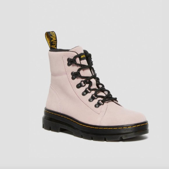 Dr, MARTEN'S COMBS WOMEN SUEDE CASUAL BOOTS PINK HI SUEDE WP / 27342279 - Picture 3 of 9